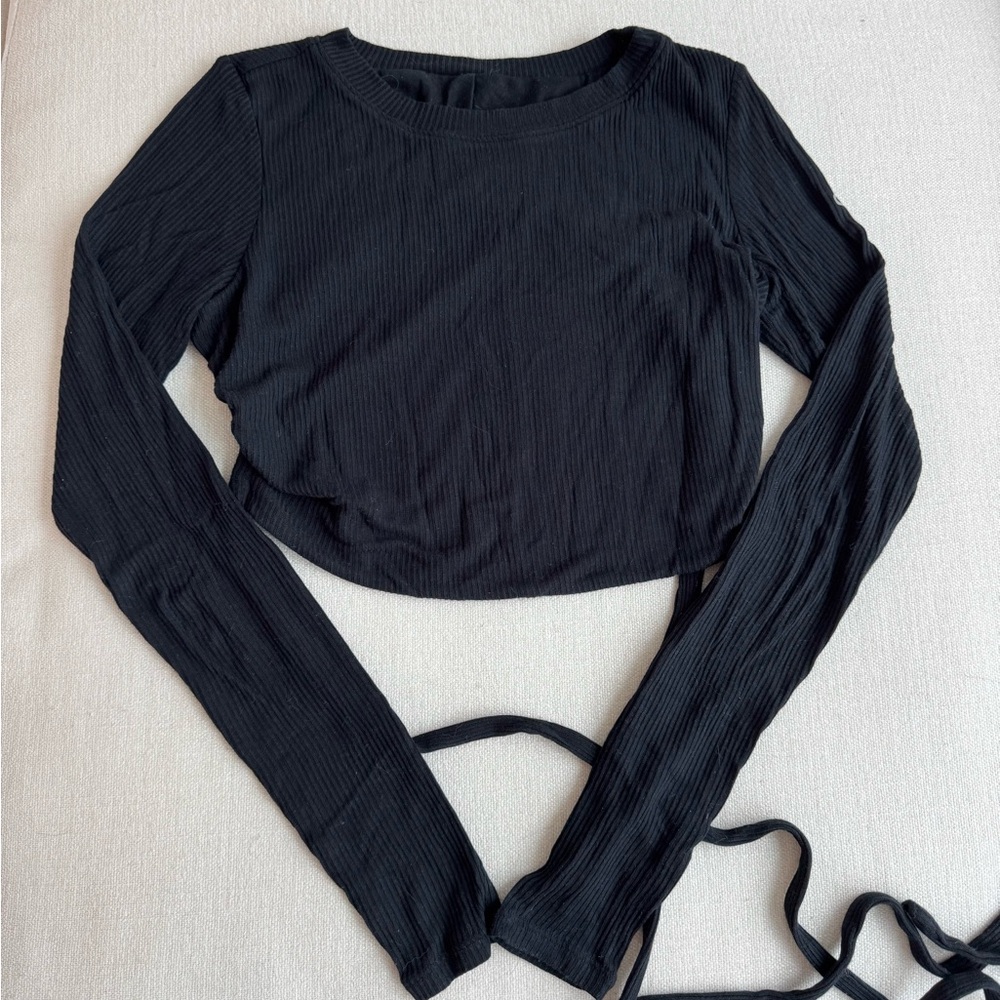 Alo Yoga Ribbed Manifest Long Sleeve - Black (XS)